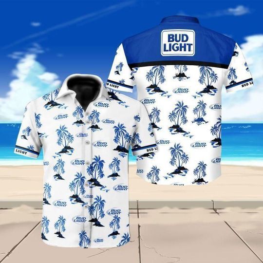 Bud Light Beer Floral Hawaiian Shirt