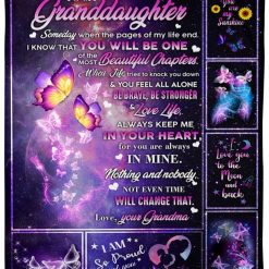 Butterfly Galaxy To My Granddaughter Beautiful Chapters Blanket From Grandma Birthday