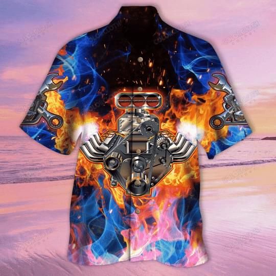 Cartoon Tubro Engine Print Hawaiian Shirt