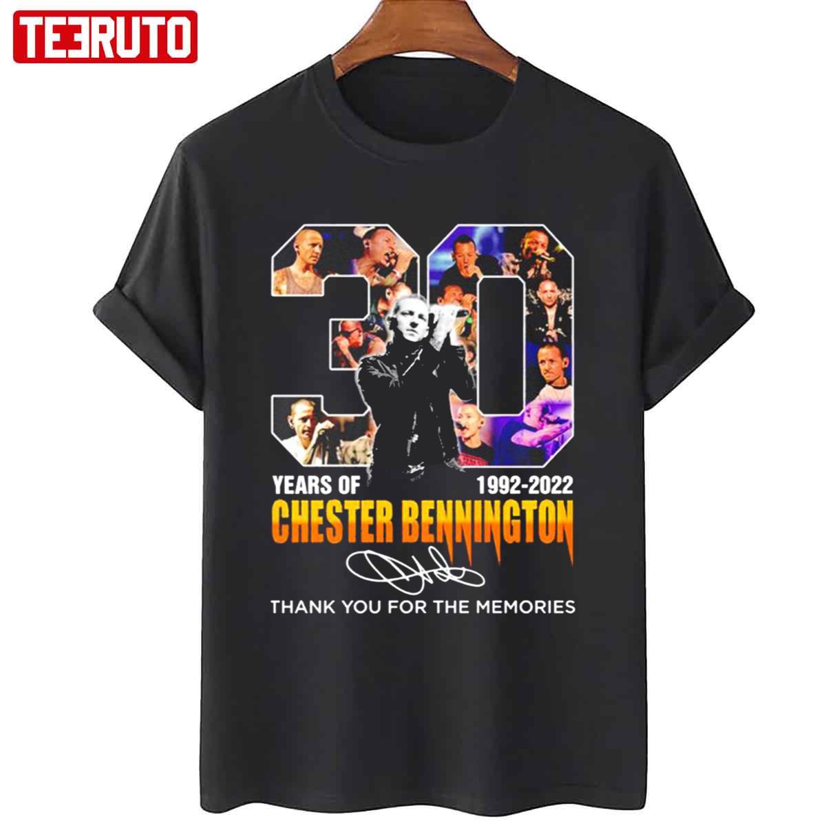 Chester Bennington Signatures 30 Years 1992 2022 Unisex T-Shirt - Teeruto