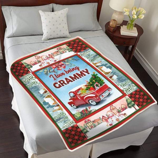 Christmas I Love Being Grammy Fleece Blanket For Family Birthday Christmas Grandma Grandmother And Comfy