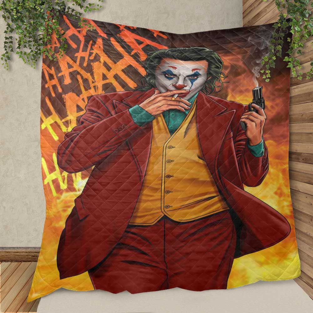 Cool Joker Smoker Guns Hahaha Christmas Gifts Lover Quilt Blanket,joker Quilt Blanket
