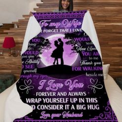 Couple To My Wife Never Forget I Love U Ur Husband Fleece Blanket Quilt Blanket