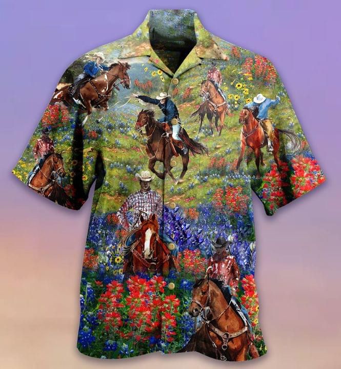 Cowboy Print Hawaiian Shirt - Teeruto