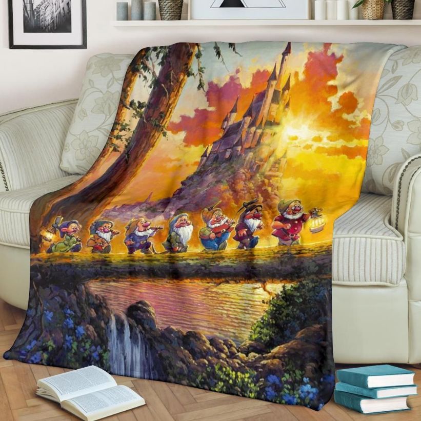 Cute 7 Dwarfs Best Seller Fleece Blanket Gift For Fan, Premium Comfy Sofa Throw Blanket Gift
