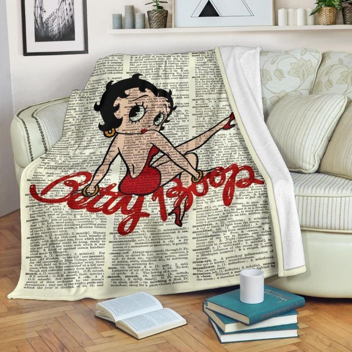 Cute Betty Boop Fleece Blanket Gift For Fan, Premium Comfy Sofa Throw Blanket Gift