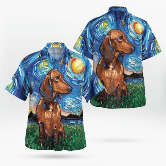 Dachshund Dog Lover Print Hawaiian Shirt