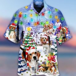 Dachshund Merry Christmas Print Hawaiian Shirt