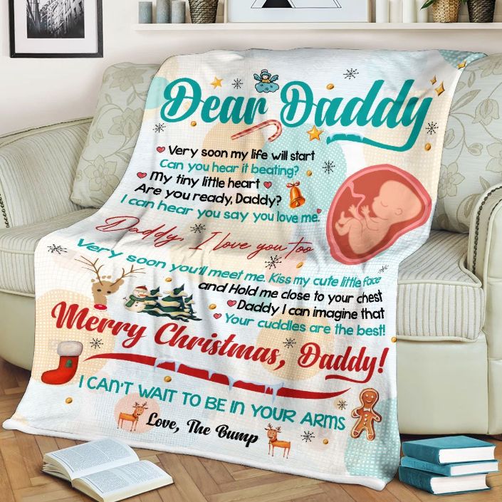 Dear Daddy Very Soon You’ll Meet Me Love The Bump Blanket For Future Dad