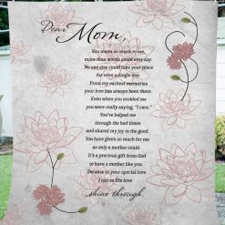 Dear Mom Fleece Blanket Quilt Blanket Letter From Daughter For Mother’s Day Christmas Family Blanket