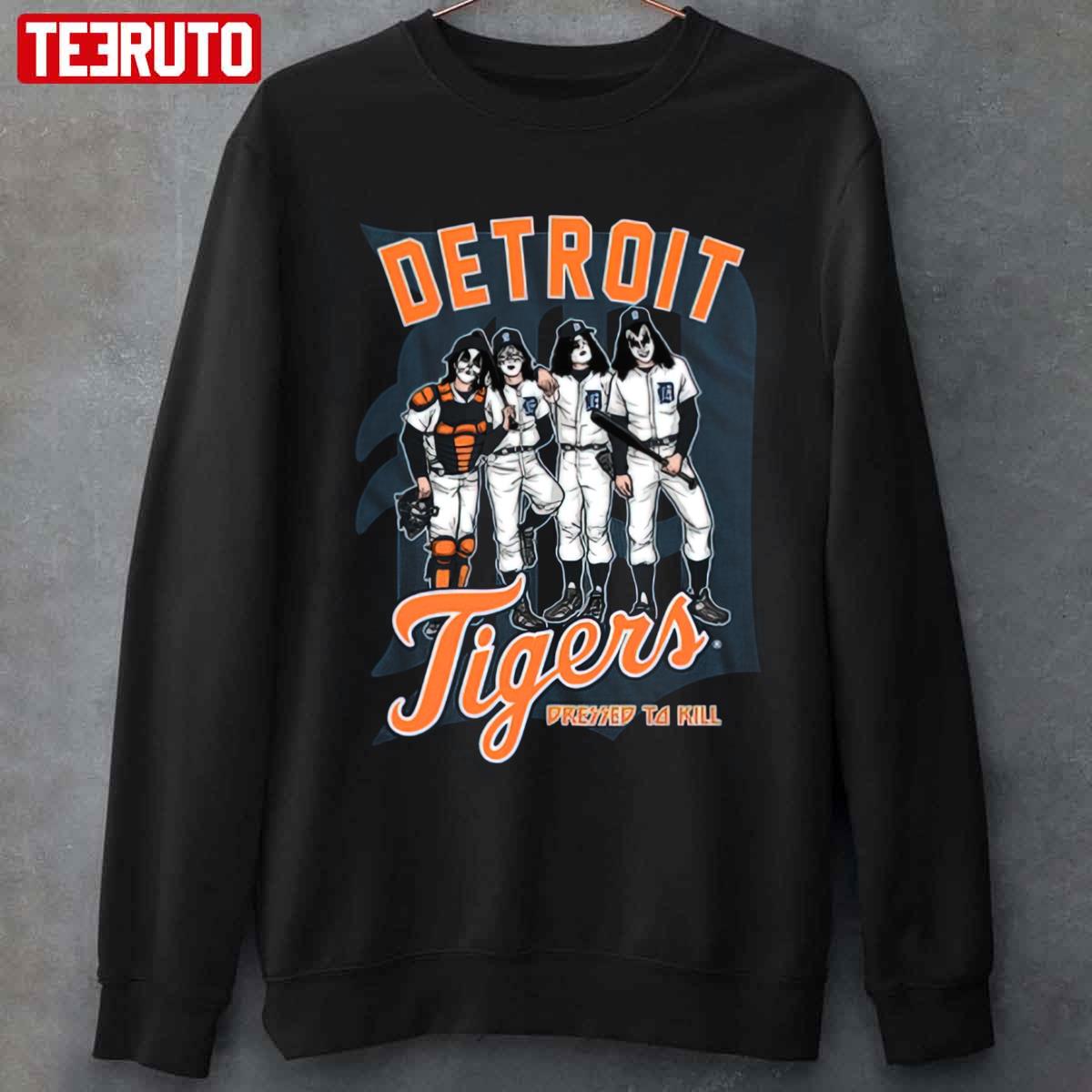 Detroit Tigers Dressed To Kill Unisex T shirt Detroit Baseball Funny Kiss  Band