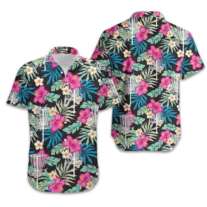 Disc Golf Hibiscus Hawaiian Shirt - Teeruto