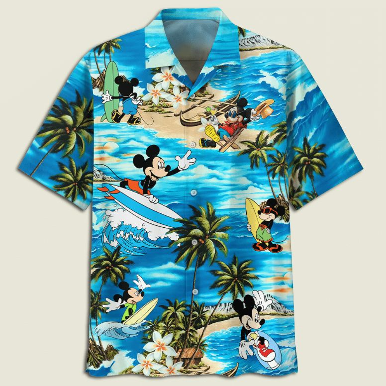 Disney Summer Mickey Mouse Surfboard Hawaiian Shirt Teeruto