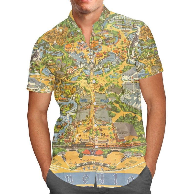 Disneyland Vintage Map Hawaiian Shirt