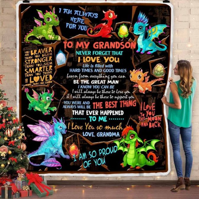 Dragon To My Grandson Never Forget That I Love You 2 Premium Comfy Sofa Throw Blanket