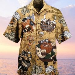 Drinking Viking Print Hawaiian Shirt