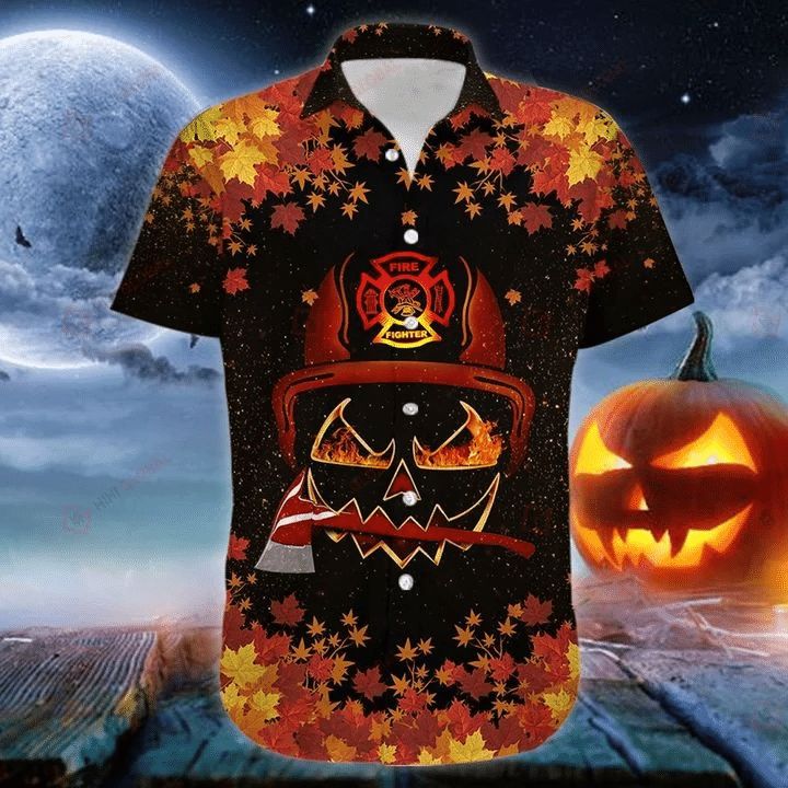 Firefighter Halloween Hawaiian Shirt - Teeruto