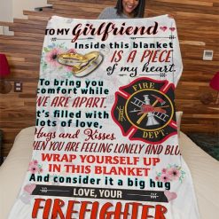 Firefighter’s Girlfriend Premium Fleece Blanket Quilt Blanket Home Decor