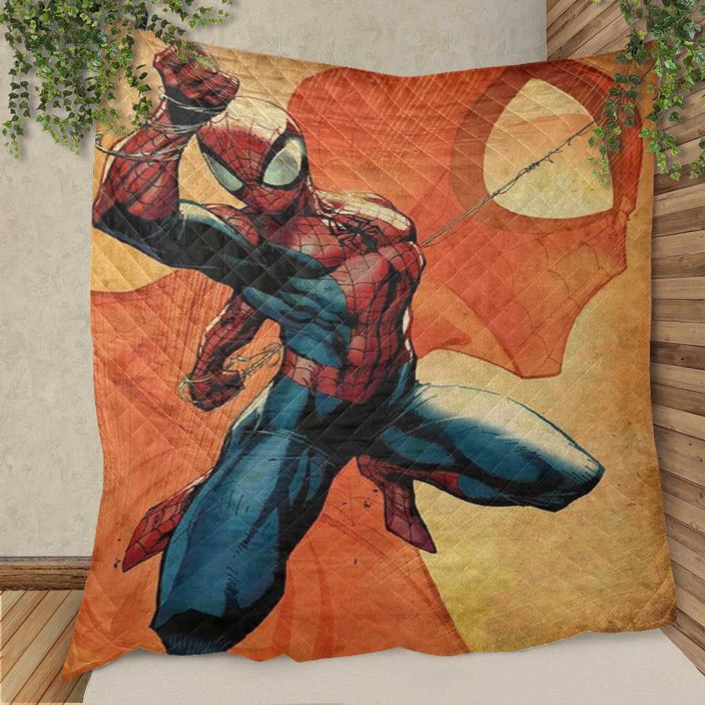 For Sunset Spiderman Lover Marvel Christmas Gifts Lover Quilt Blanket,spiderman Quilt Blanket