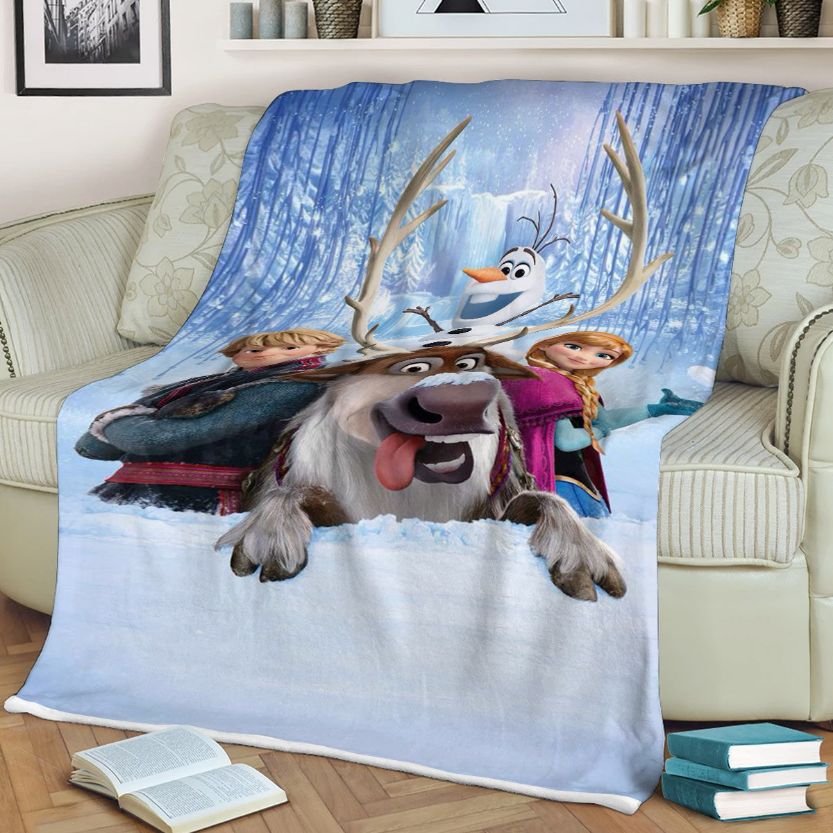 Frozen Ii, Kristoff Olaf Anna Gift For Fan Comfy Sofa Throw Blanket Gift