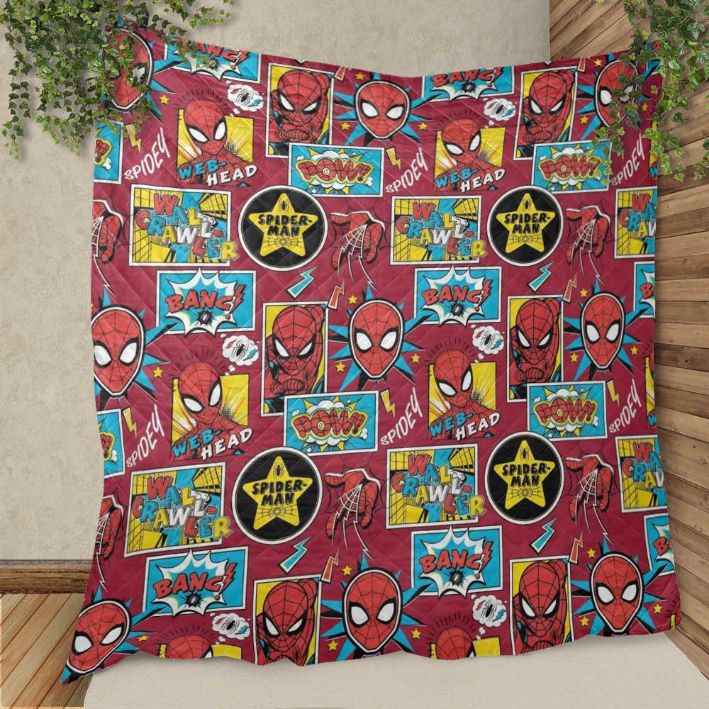 Full Face Spider Man Marvel Character Christmas Gifts Lover Quilt Blanket,spider Man Quilt Blanket