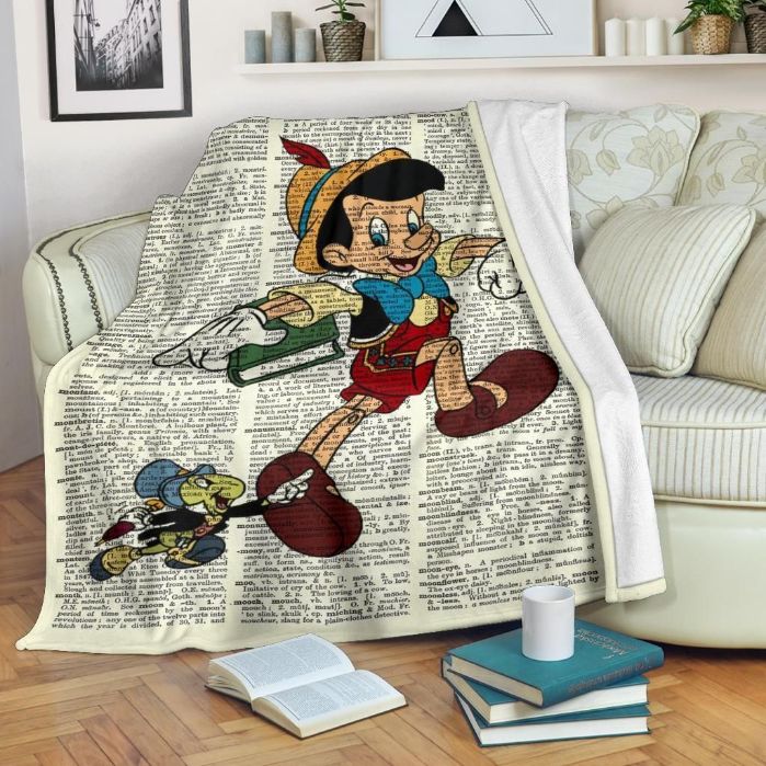 Funny Jiminy Cricket Pinocchio Fleece Blanket Gift For Fan, Premium Comfy Sofa Throw Blanket Gift