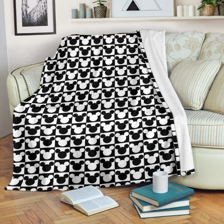 Funny Mickey Hat Disney Fleece Blanket Gift For Fan, Premium Comfy Sofa Throw Blanket Gift