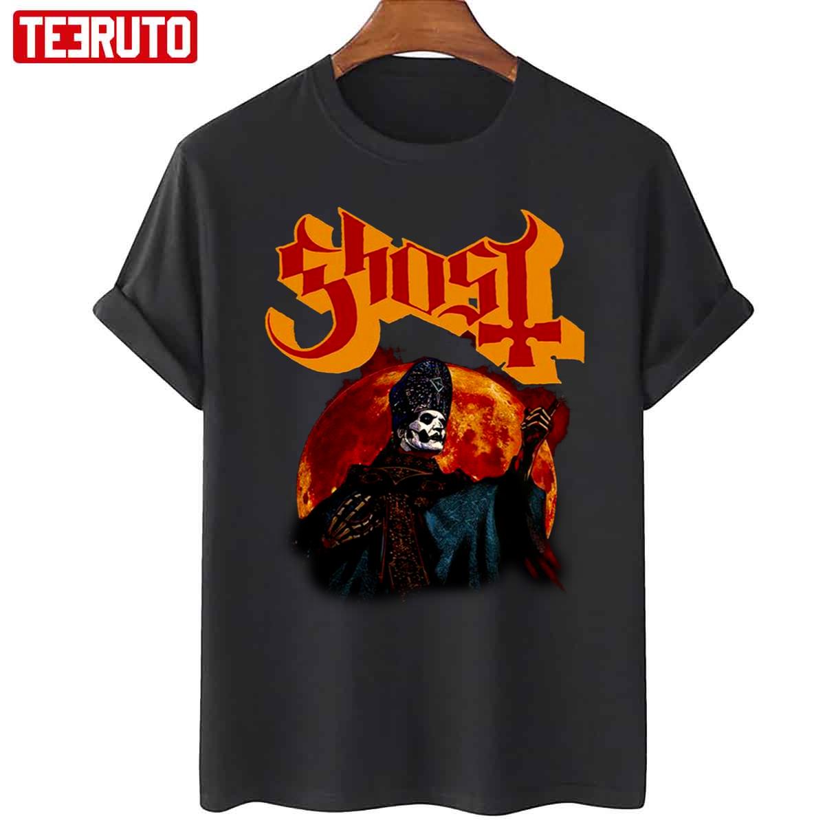 Ghost Papa Emeritus Iv & Glowing Moon Unisex T-Shirt - Teeruto