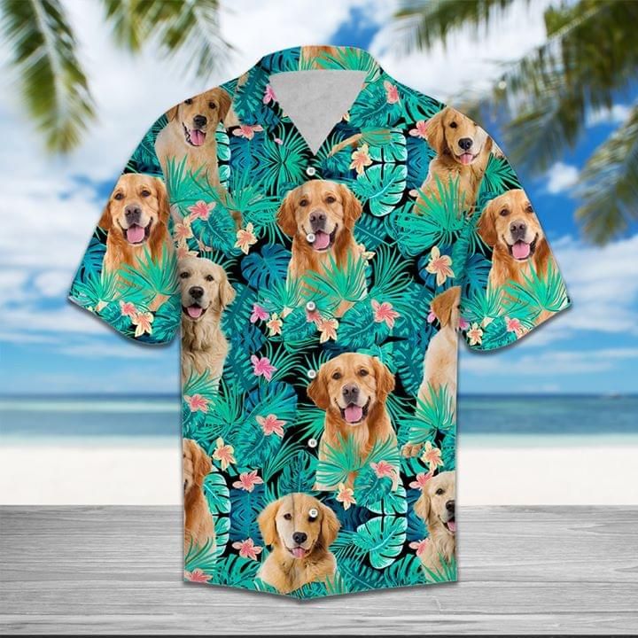 Golden Retriever Dog Funny Hawaiian Shirt - Teeruto