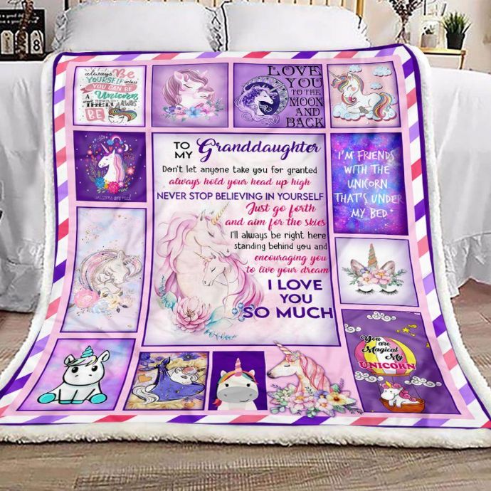 Grandma To Granddaughter Unicorn Fleece Blanket Quilt Blanket For Granddaughter