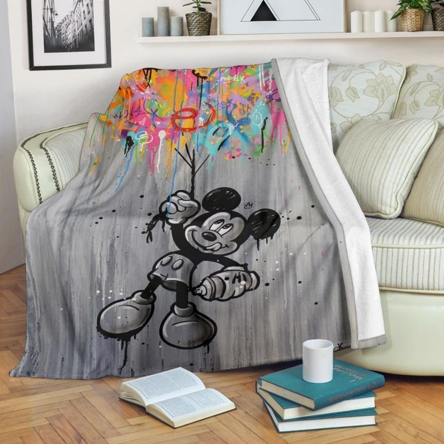 Graphic Mickey Disney Fleece Blanket Gift For Fan, Premium Comfy Sofa Throw Blanket Gift