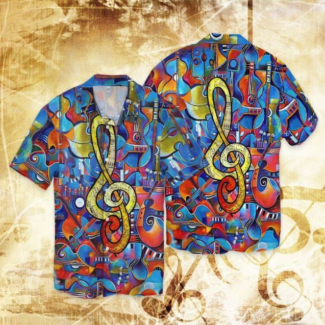 Guitar Colorl Hawaiian Shirt
