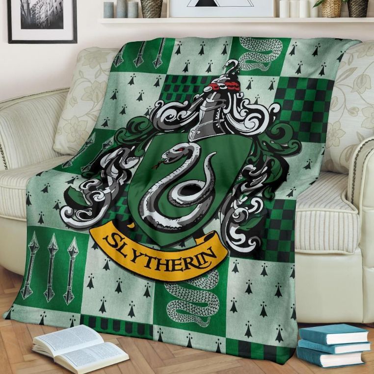 Harry Potter Slytherin Best Seller Fleece Blanket Gift For Fan, Premium Comfy Sofa Throw Blanket Gift