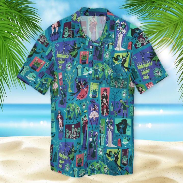 Haunted Mansion Print Hawaiian Shirt - Teeruto