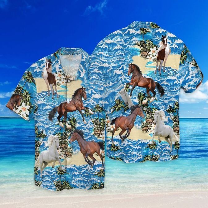 Horse With Sea Hawaiian Shirt - Teeruto