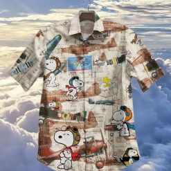 Hot Plane And Snoopy Vintage Hawaiian Shirt