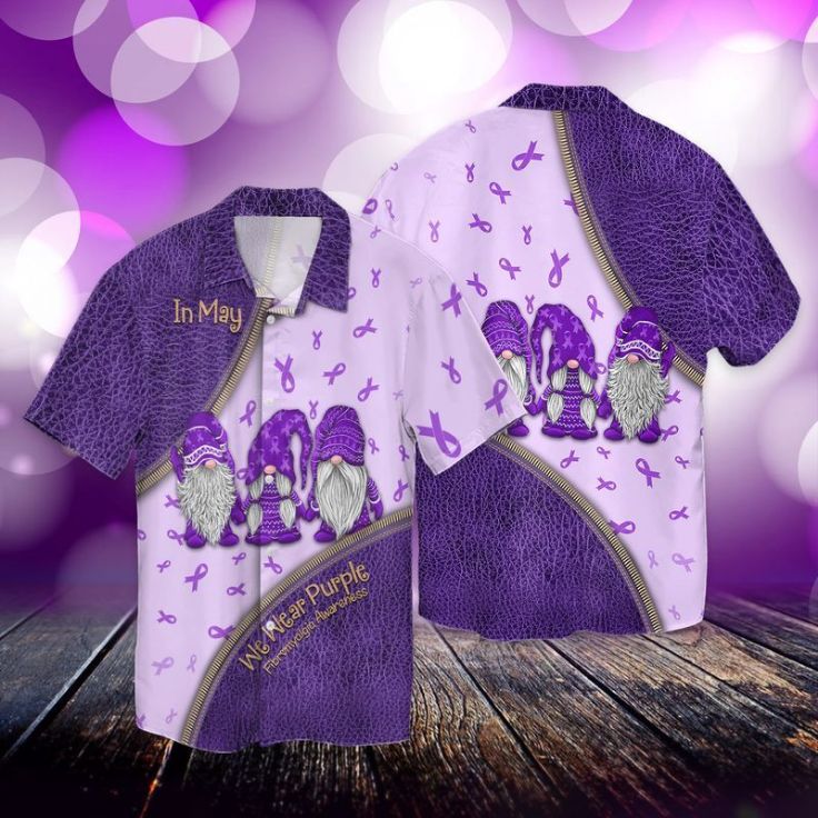 In May We Wear Purple Fibromyalgia Awareness Hawaiian Shirt