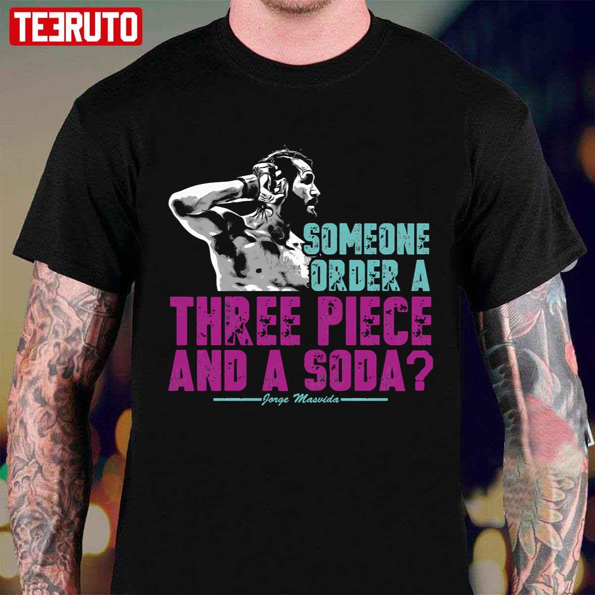 jorge masvidal three piece and a soda shirt