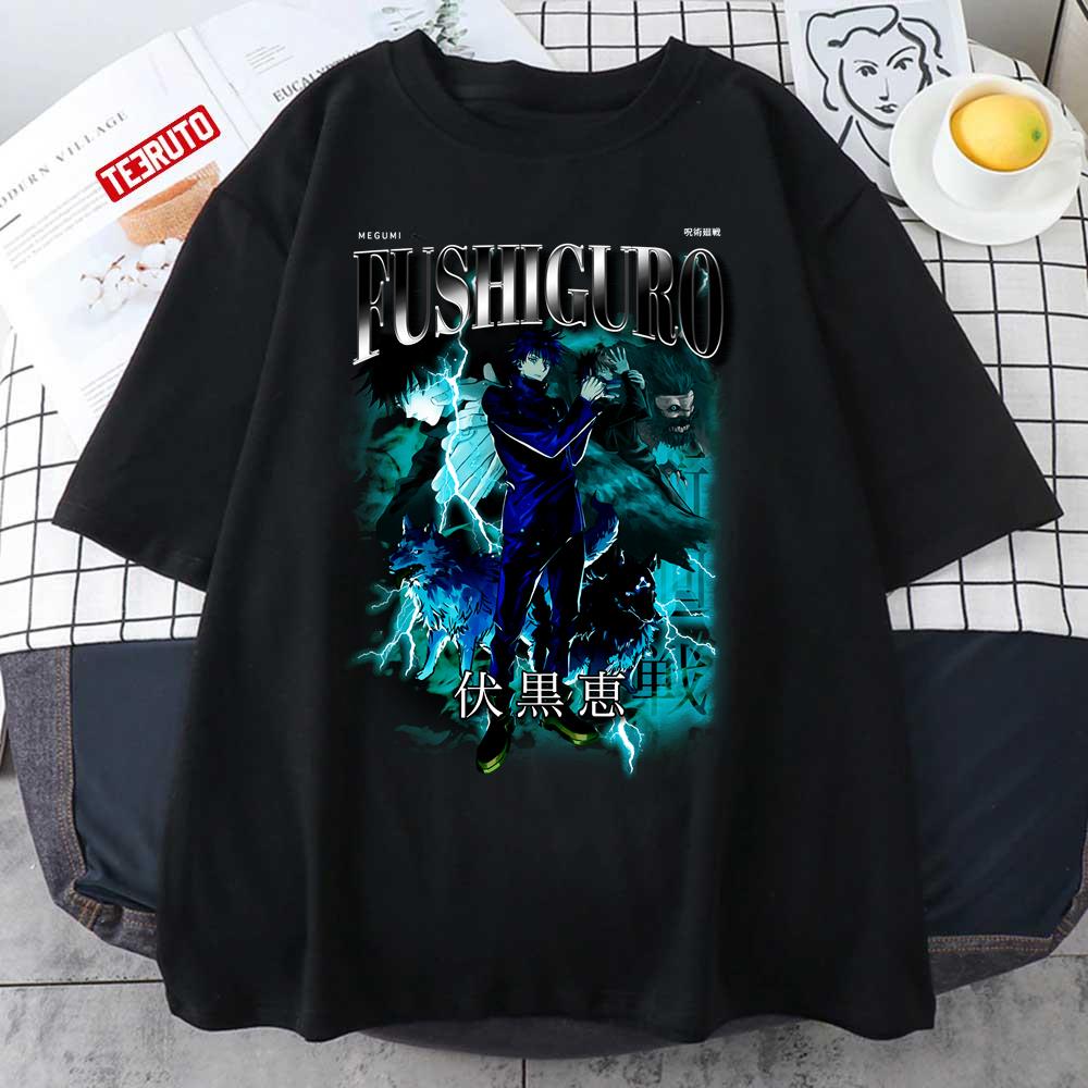 Jujutsu Kaisen Megumi Fushiguro Vintage 90s Anime Graphic Bootleg Unisex T-Shirt