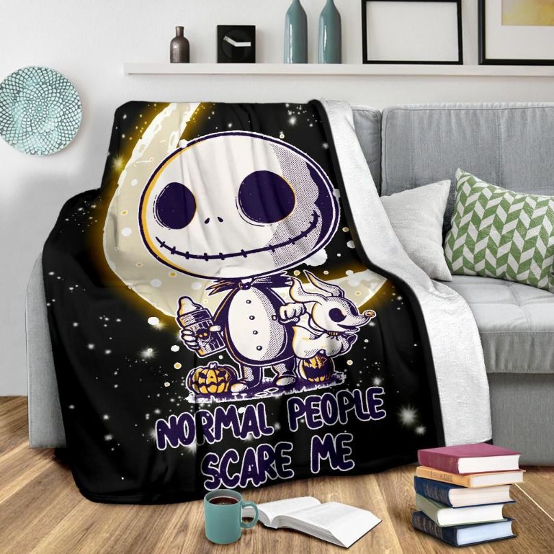 Kid Jack Skellington Fleece Blanket Gift For Fan, Premium Comfy Sofa Throw Blanket Gift 1