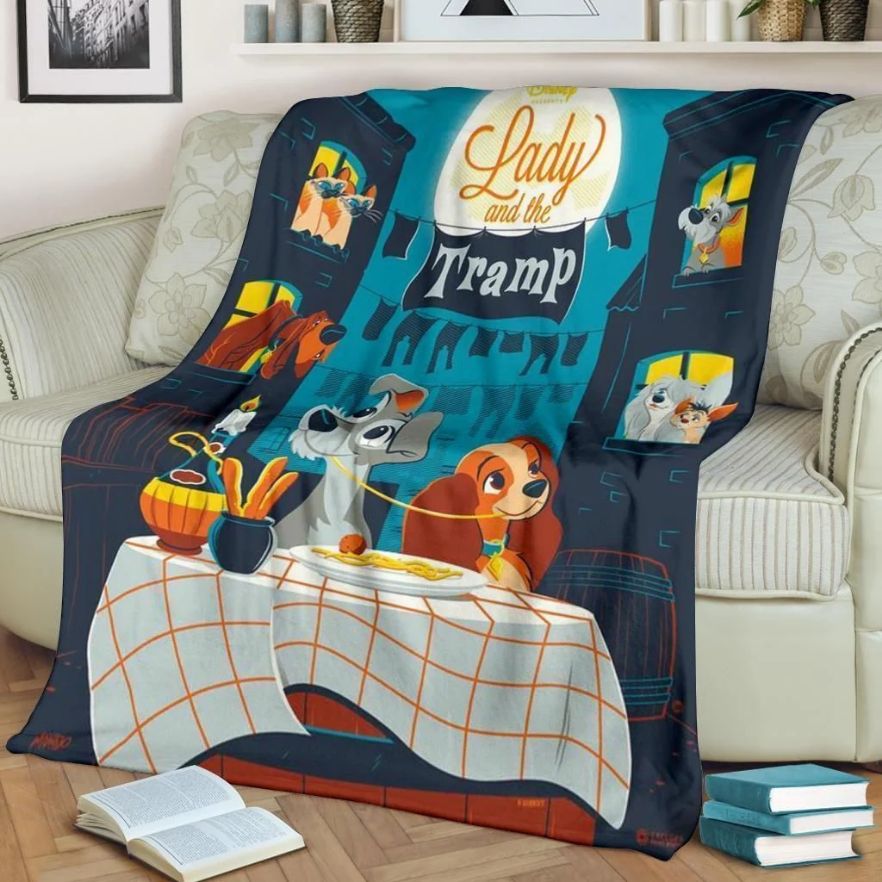 Lady And The Tramp Best Seller Fleece Blanket Gift For Fan, Premium Comfy Sofa Throw Blanket Gift