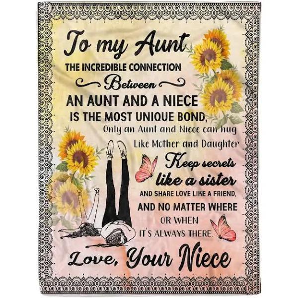Letter To My Aunt From Niece Custom Name Gifts Blanket