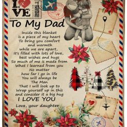 Letter To My Dad Fleece Blanket Love Air Mail New York For Dad From Daughter Birthday