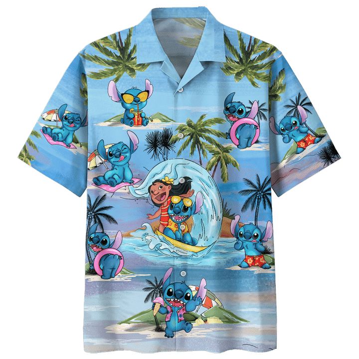 Lilo And Stitch Print Hawaiian Shirt - Teeruto