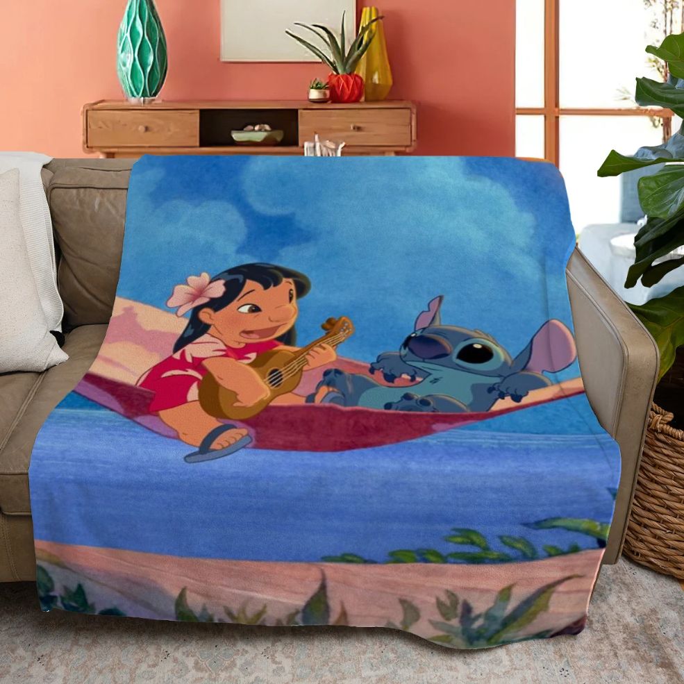 Lilo & Stitch Disney Quiltblanket Gift For Fan, Lilo & Stitch Disney Quiltblanket