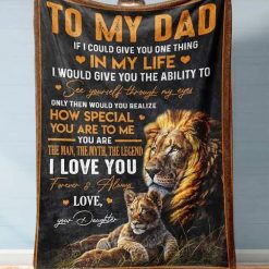 Lion To My Dad I Love You Forever &ampamp Always Fleece Blanket For Daddy From Daughter
