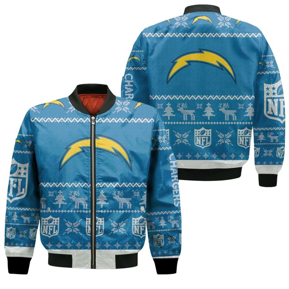 Los Angeles Chargers Ugly Sweatshirt Christmas 3d Bomber Jacket