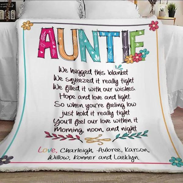 Lovelypod Personalised Auntie Blanket Auntie Blanket Auntie Mother’s Day