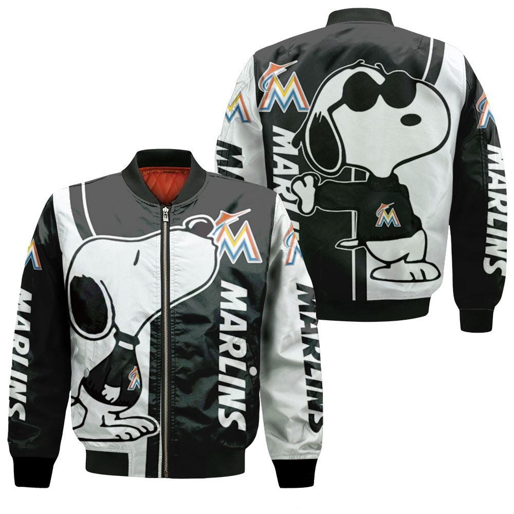 Marlins Snoopy Lover 3d Printed Bomber Jacket