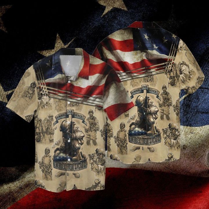 Memorial Day 4th Of July Independence Day Honoring Our Heroes Remember Their Sacrifice Hawaiian Shirt